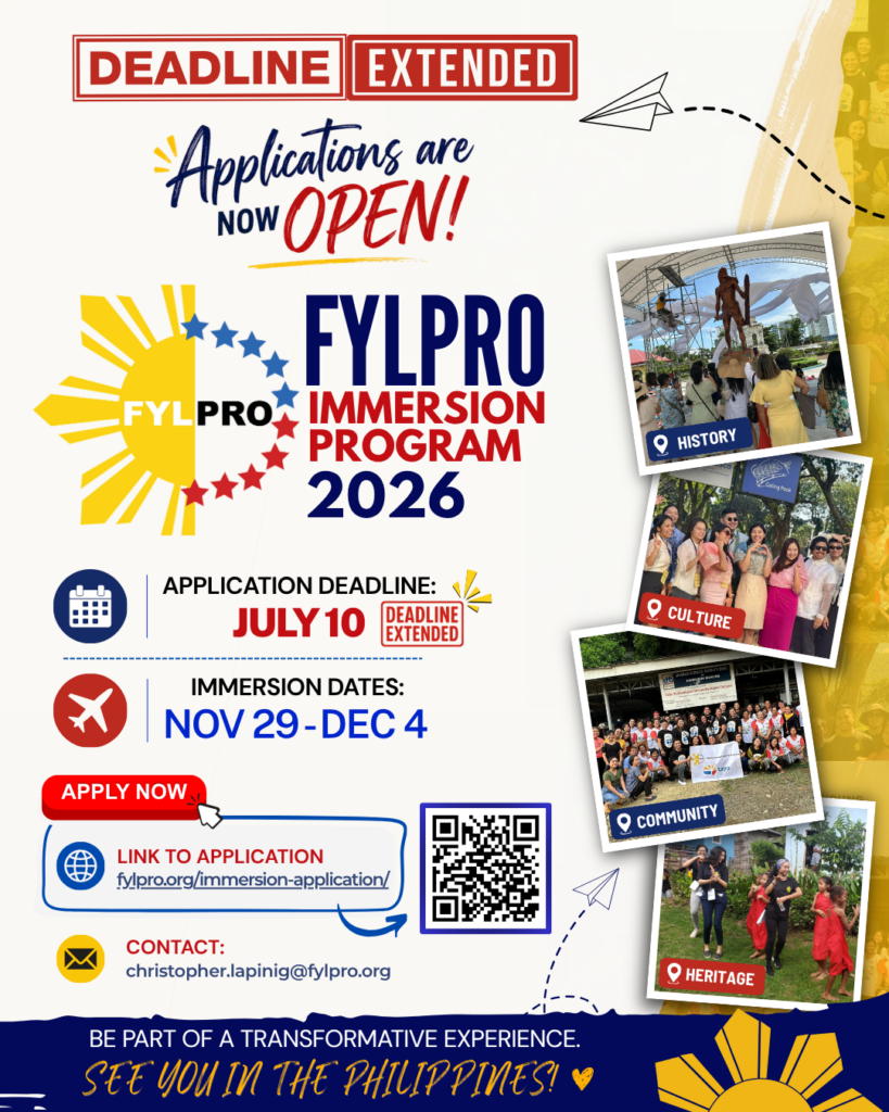 2026 Filipino Young Leaders Program Immersion Program Application Deadline Extended to July 10